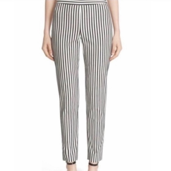 St. John Emma Striped Straight Leg Pants - Picture 2 of 12